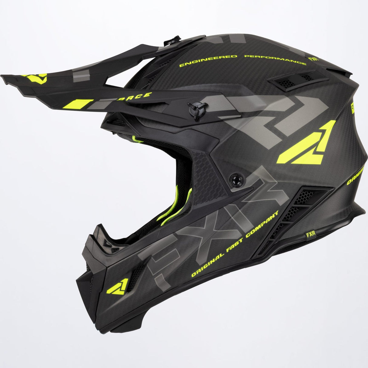 FXR HELIUM CARBON HELMET WITH TITANIUM D-RING BUCKLE