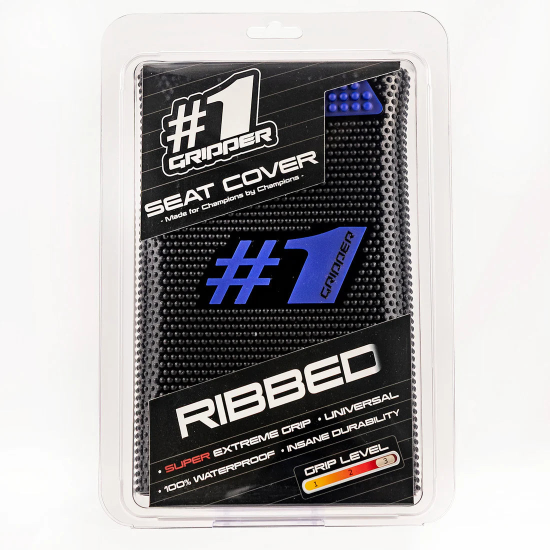 #1 GRIPPER RIBBED Seat Cover - Black/Blue