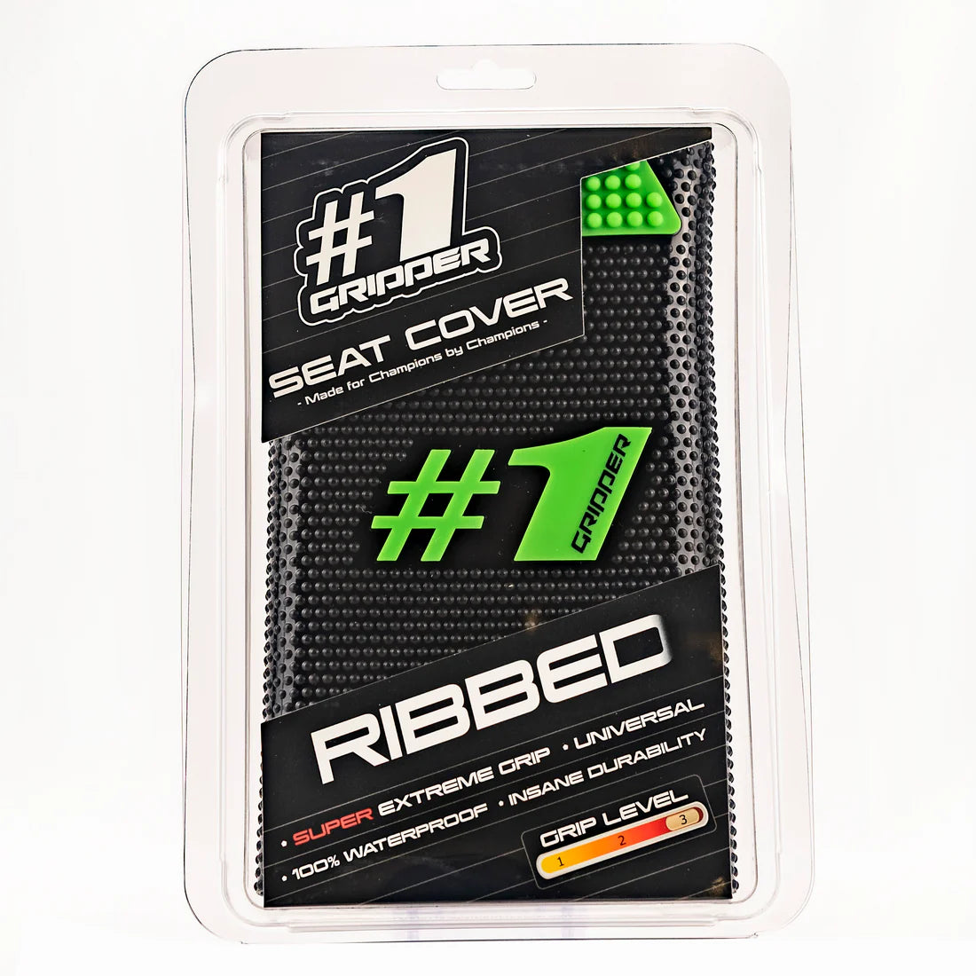 #1 GRIPPER RIBBED Seat Cover - Black/Green