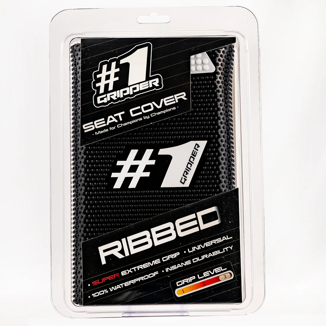 #1 GRIPPER RIBBED Seat Cover - Black/White