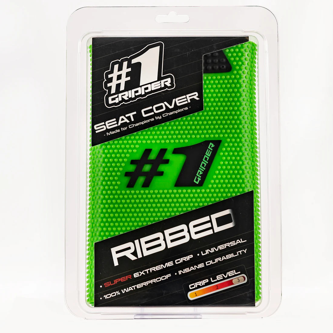 #1 GRIPPER RIBBED Seat Cover - Green/Black