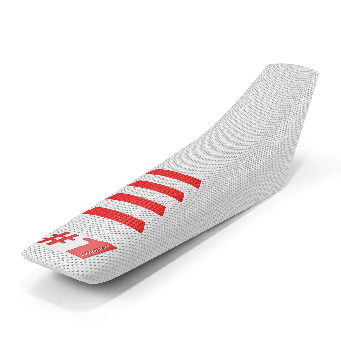 #1 GRIPPER RIBBED Seat Cover - White/Red