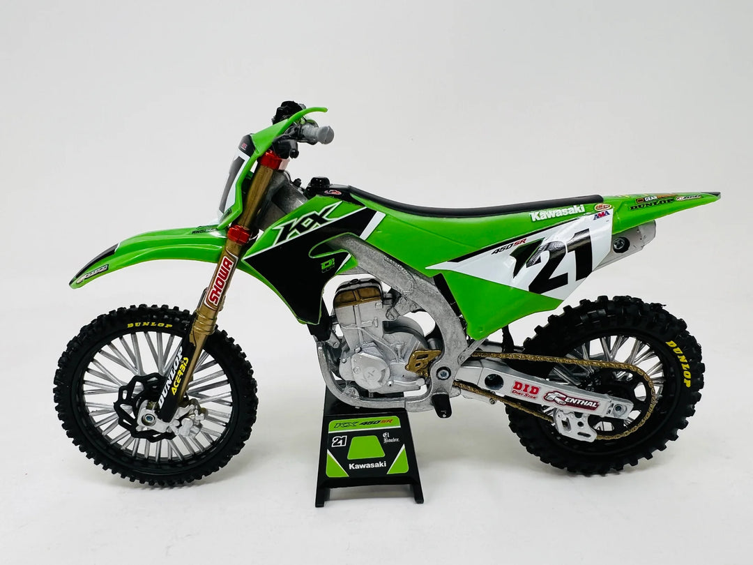 NEWRAY KAWASAKI SCALE FACTORY T KX450F JASON ANDERSON 1:12