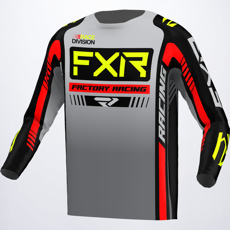 FXR CLUTCH PRO MX JERSEY (GREY BLACK HIVIS) 2023