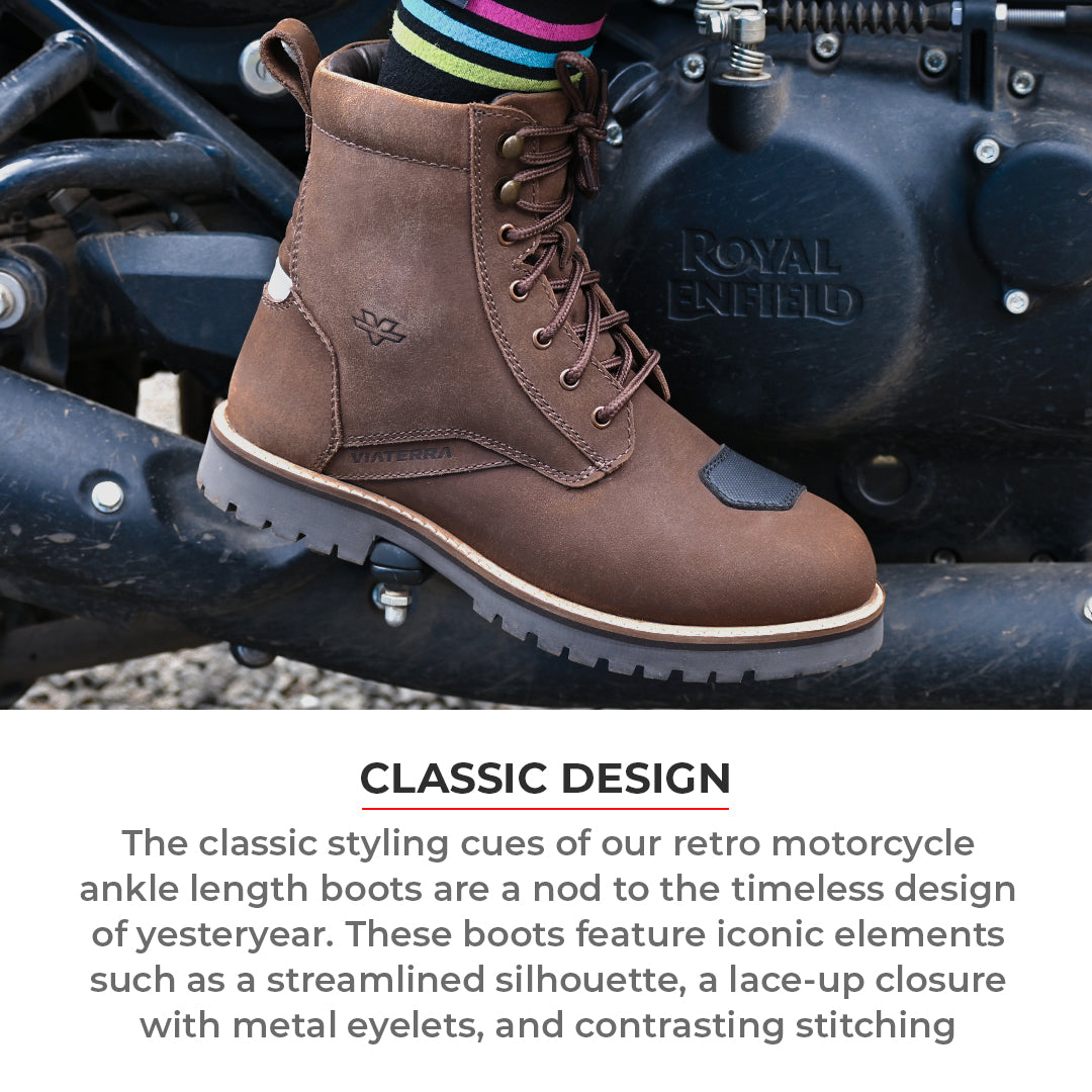 VIATERRA BRONSON - RETRO MOTORCYCLE RIDING BOOTS FOR WOMEN