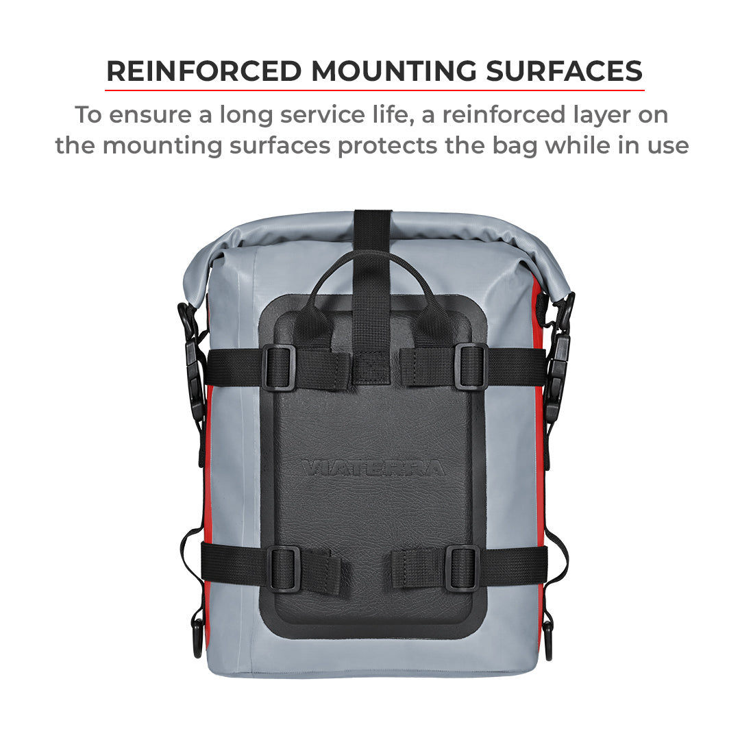 VIATERRA DRYBAG 8L - 100% WATERPROOF MOTORCYCLE TAILBAG/ REAR RACK BAG (UNIVERSAL WITH VERSATILE MOUNTING)