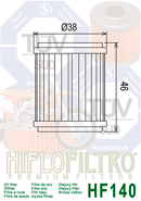 HIFLOFILTRO OIL FILTER - HF140 - YAM/GAS