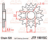 JT FRONT CS SPROCKET STEEL 13T-520 SC KTM
