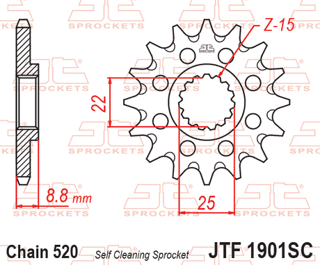 JT FRONT CS SPROCKET STEEL 13T-520 SC KTM