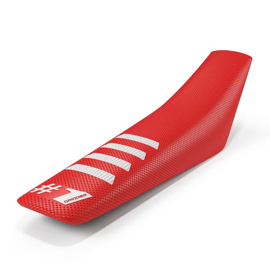 #1 GRIPPER RIBBED Seat Cover - Red/White