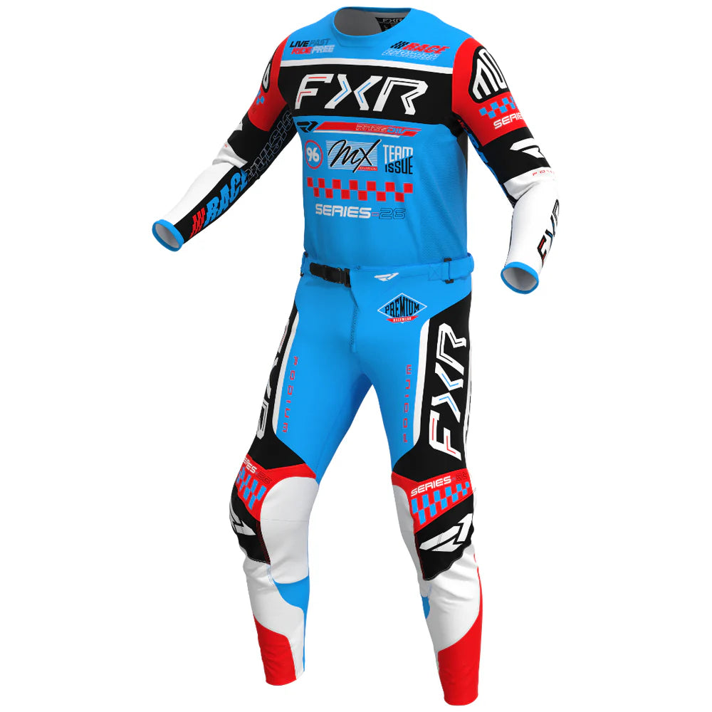 FXR Podium Gladiator MX Combo Kit 2026 Cyan/Black/Red